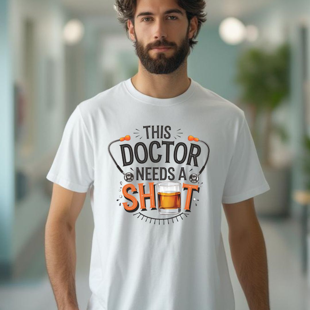 This Doctor Needs a Shot Funny Premium T-Shirt