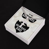 Load image into Gallery viewer, Personalized Steel Cross Necklace For My Husband on Cuban Chain w/ MC
