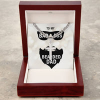 Load image into Gallery viewer, Personalized Steel Cross Necklace For My Husband on Cuban Chain w/ MC
