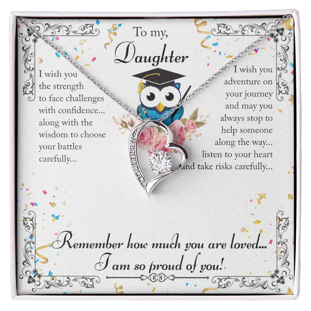 Forever Love Necklace For My Daughter with On Demand Message Card