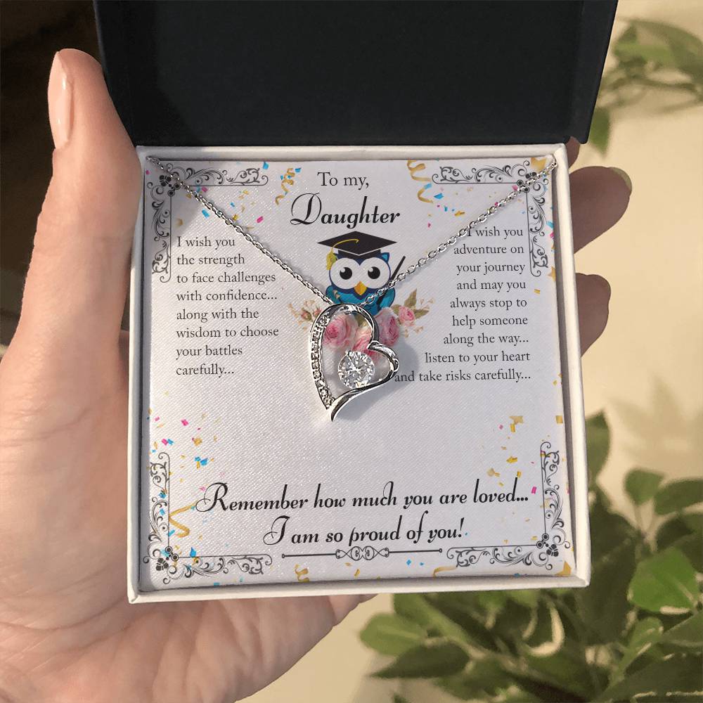 Forever Love Necklace For My Daughter with On Demand Message Card