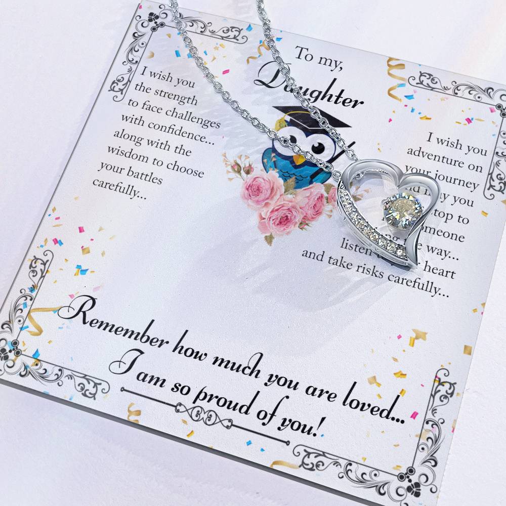 Forever Love Necklace For My Daughter with On Demand Message Card