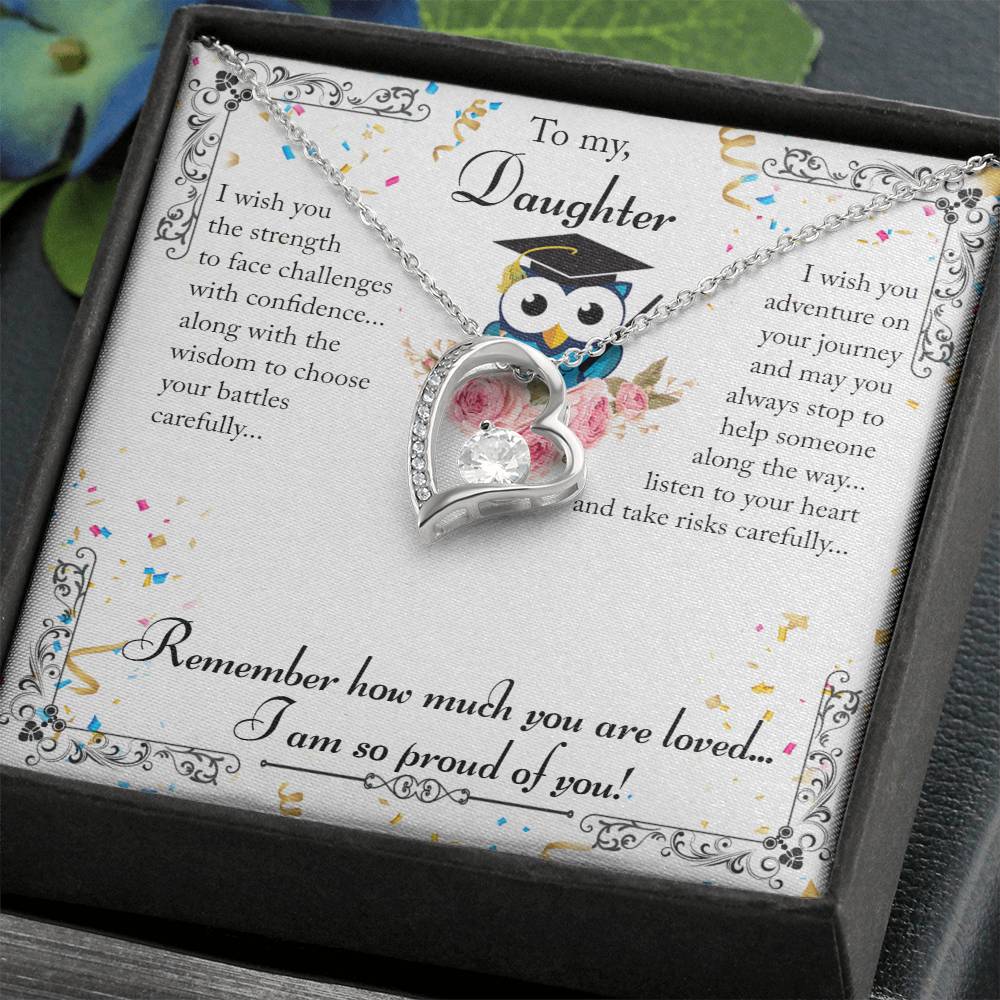 Forever Love Necklace For My Daughter with On Demand Message Card