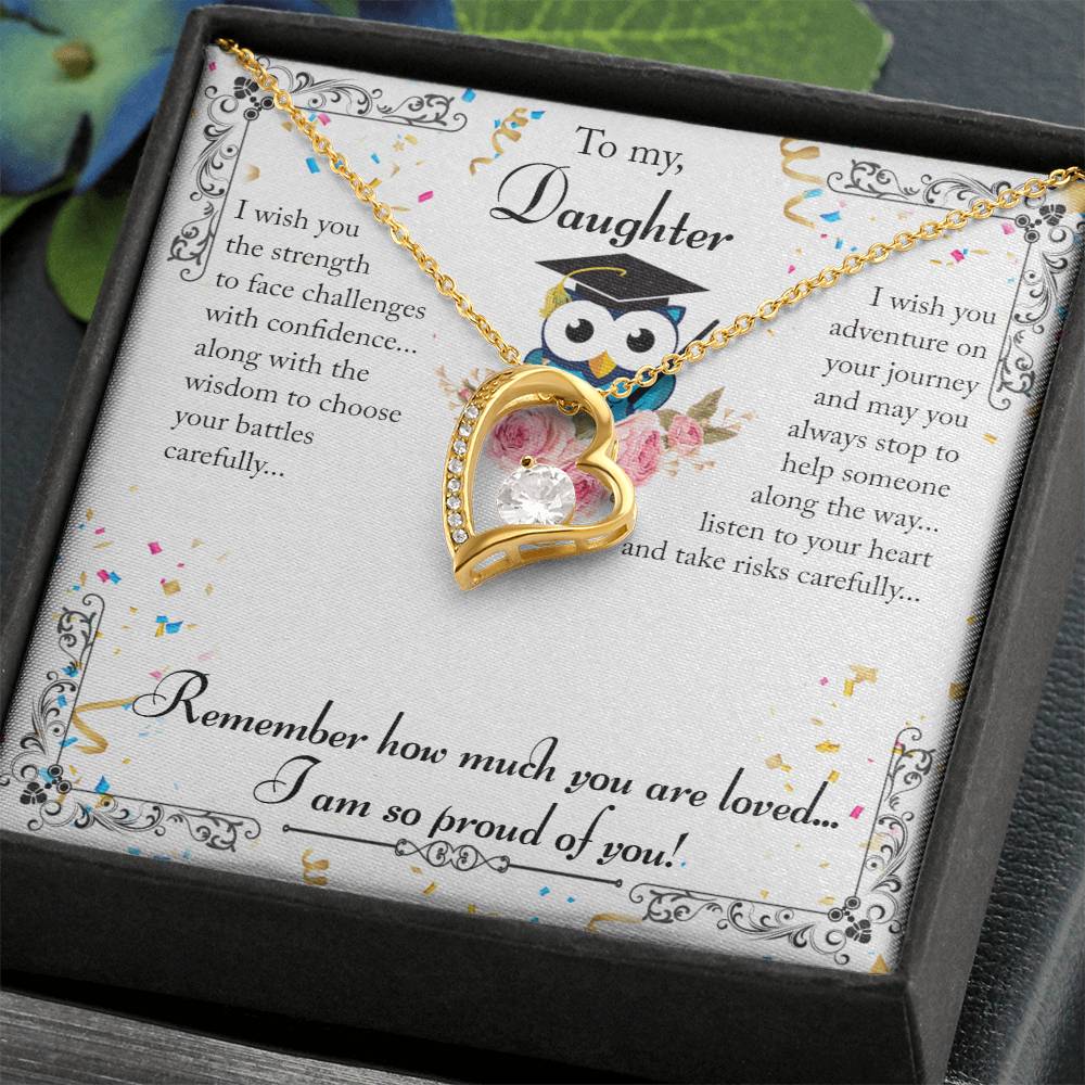Forever Love Necklace For My Daughter with On Demand Message Card